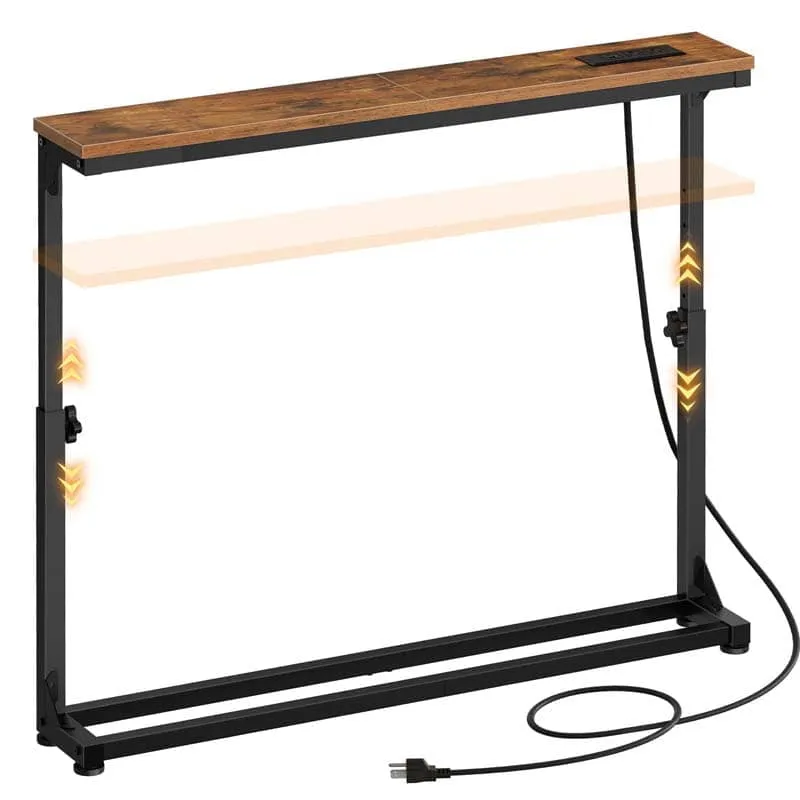 hoobro-console-table-console-troite-marron-avec-prises image 1