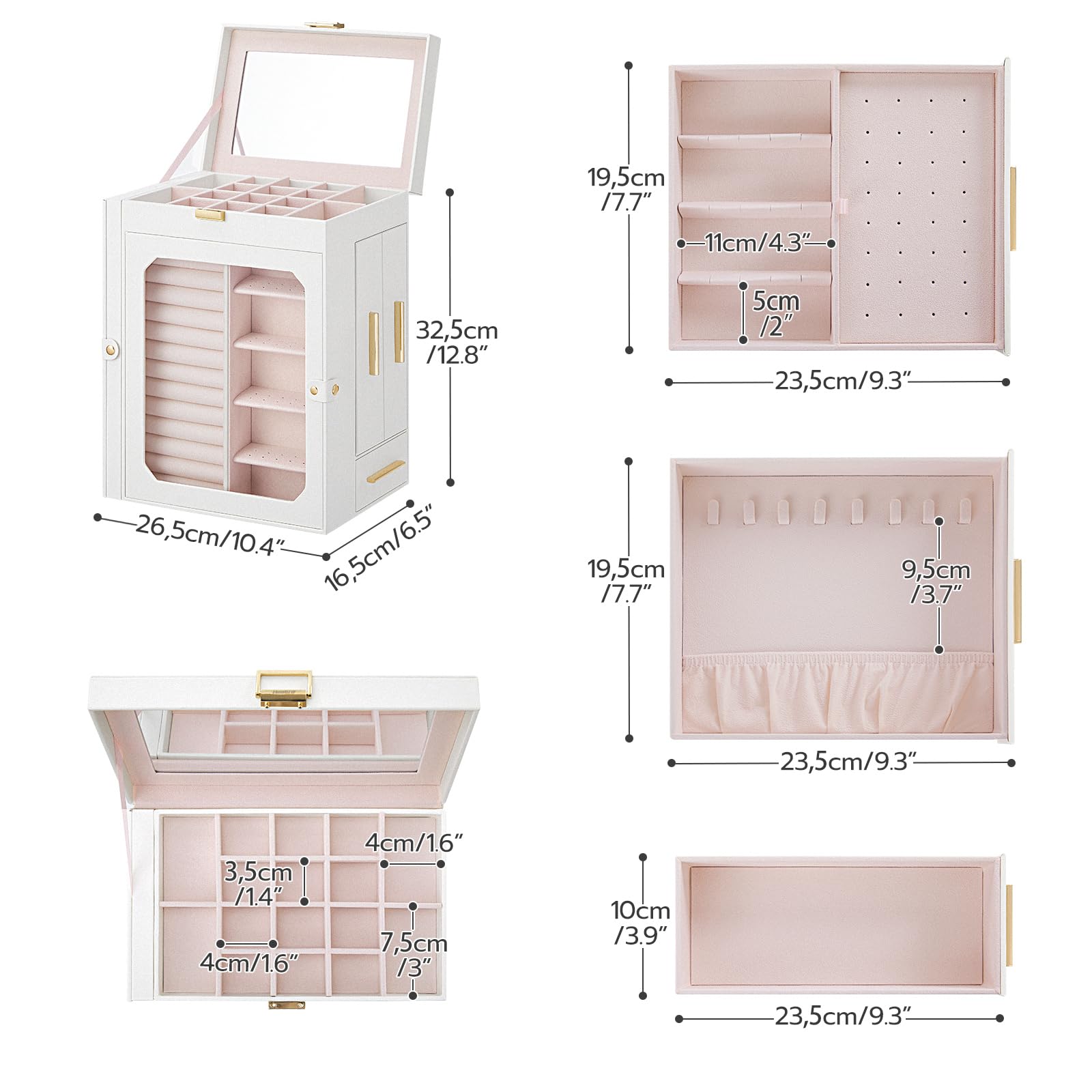 hoobro-jewelry-boxes-bo-te-bijoux-blanche-avec-miroir image 4