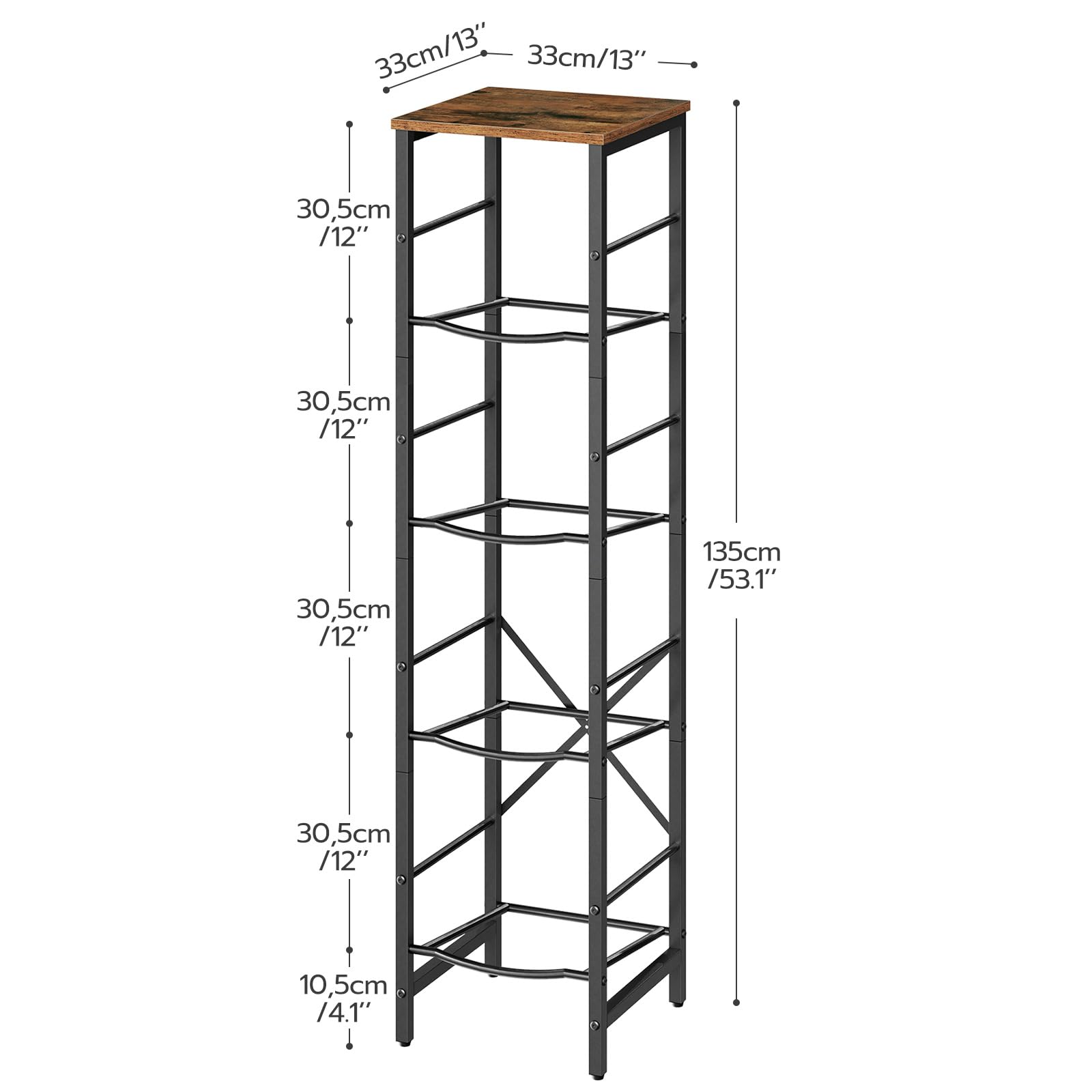hoobro-storage-racks-porte-bonbonnes-eau-4-niveaux-marron image 3