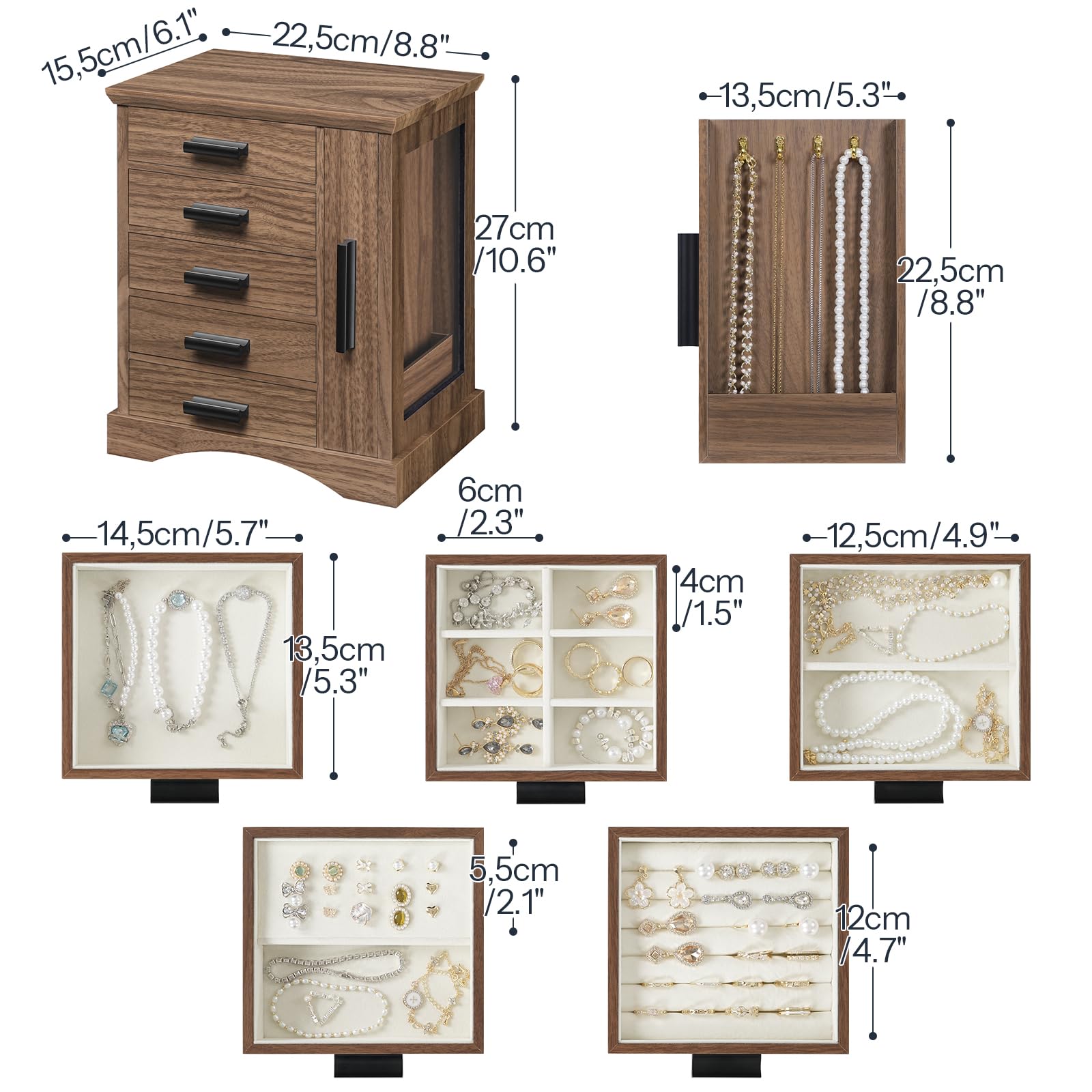hoobro-bo-te-bijoux-verticale-bois-noyer image 3