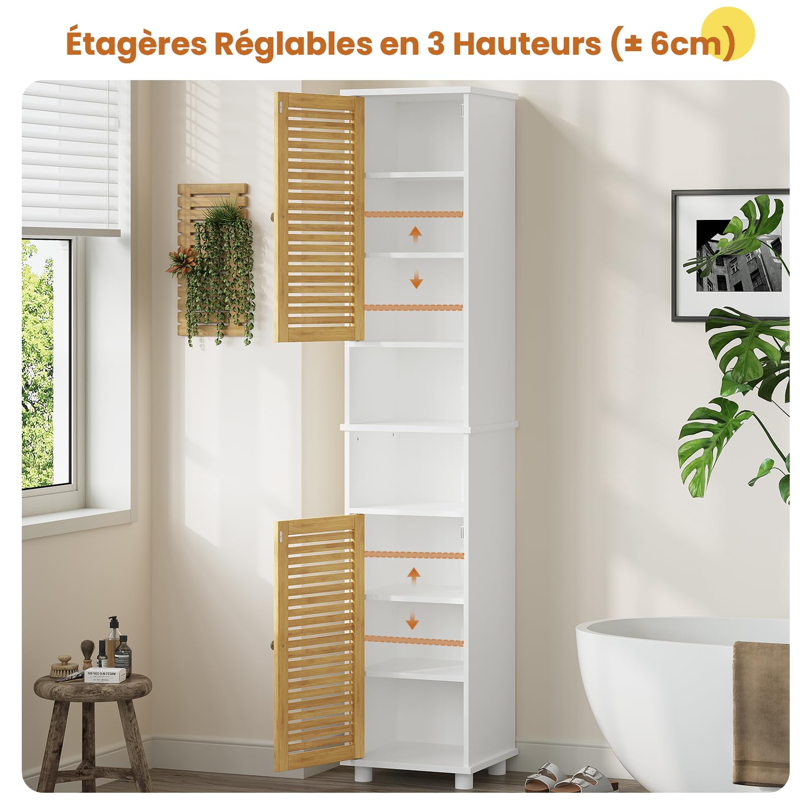 forabamb-colonne-salle-de-bain-190-cm-blanc-bambou-moderne image 5