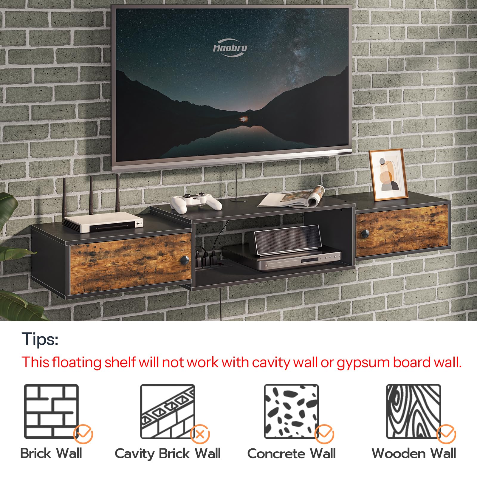 hoobro-bf11ds01-meuble-tv-mural-55-pouces-marron image 6