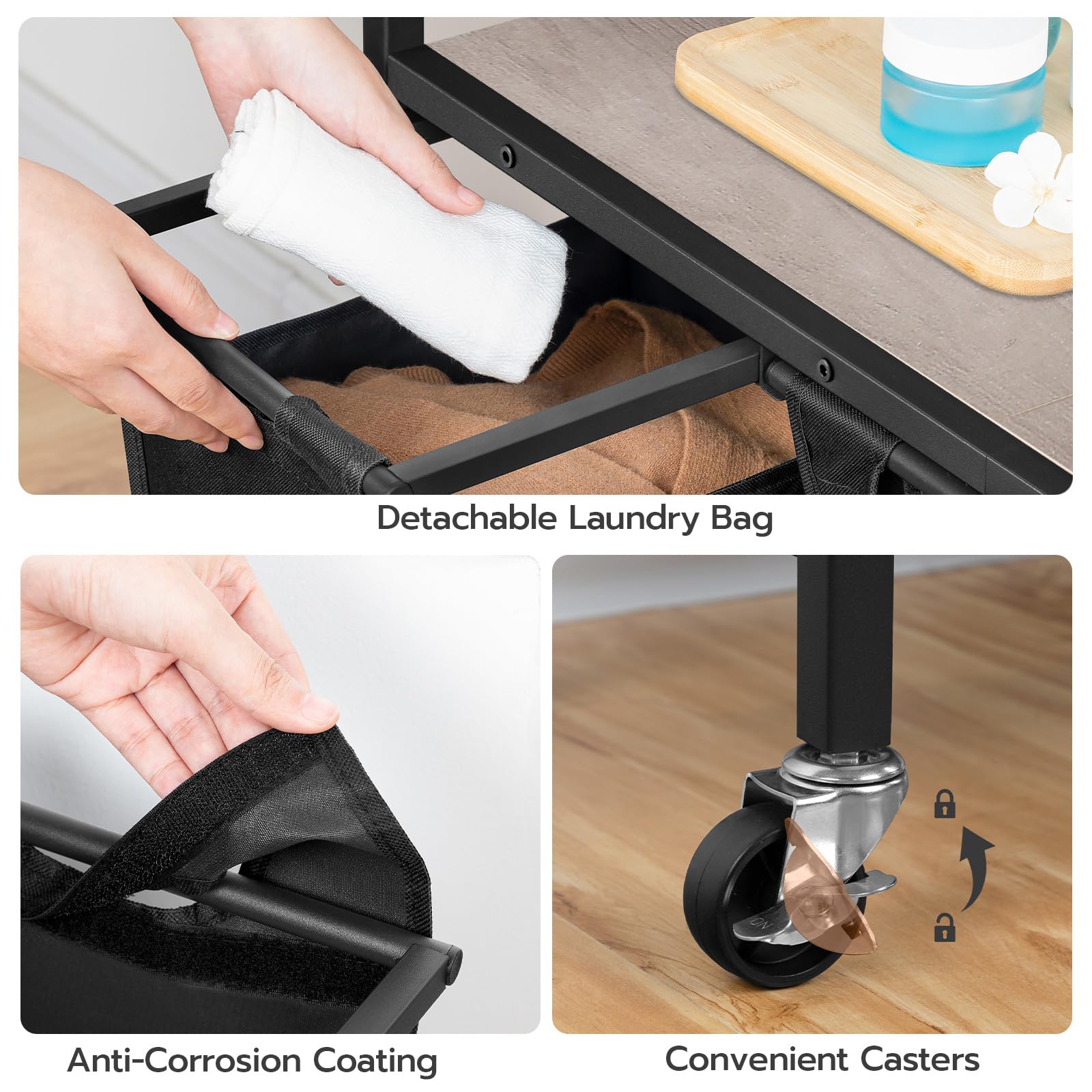 hoobro-panier-linge-3-bacs-noir-43-4-l-roulettes-avec-tag-re image 6