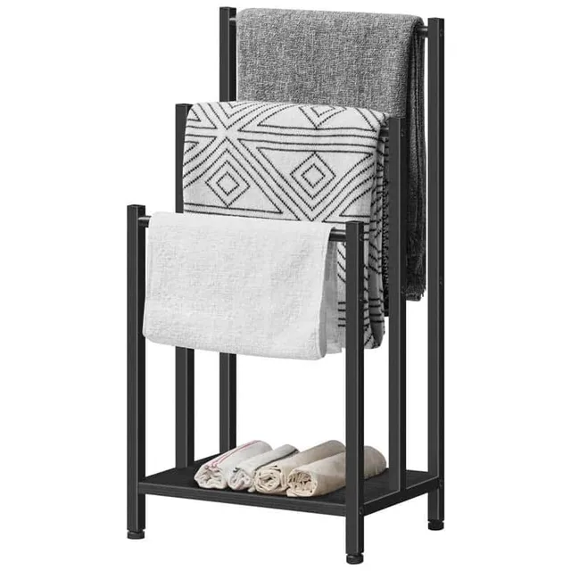 hoobro-porte-serviettes-3-niveaux-noir-avec-tag-re image 1