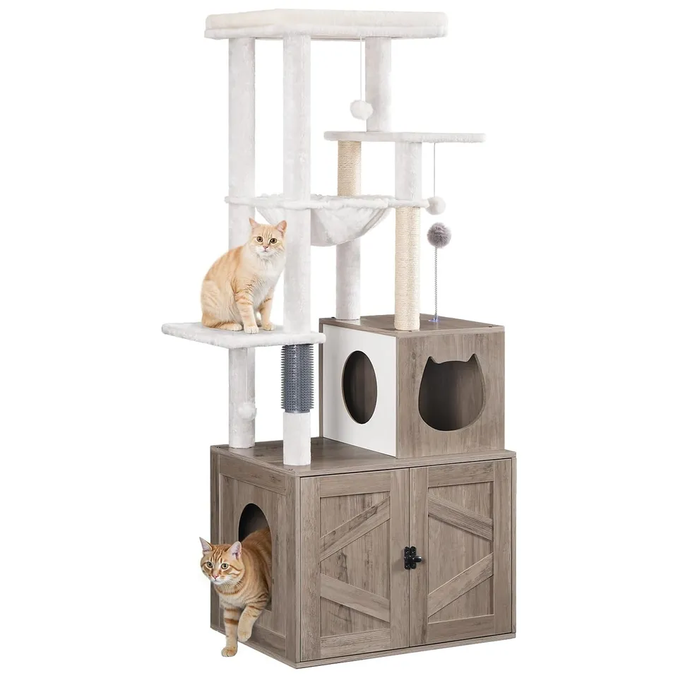 hoobro-pet-furniture-arbre-chat-greige-liti-re-sisal image 1