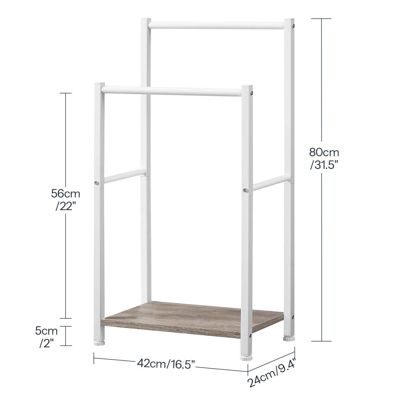 hoobro-bathroom-furniture-porte-serviettes-2-niveaux-blanc image 3