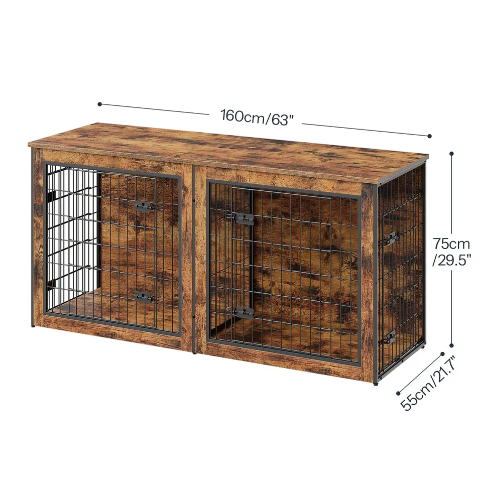 hoobro-pet-furniture-niche-chien-double-marron-160-cm-s-parateur image 1