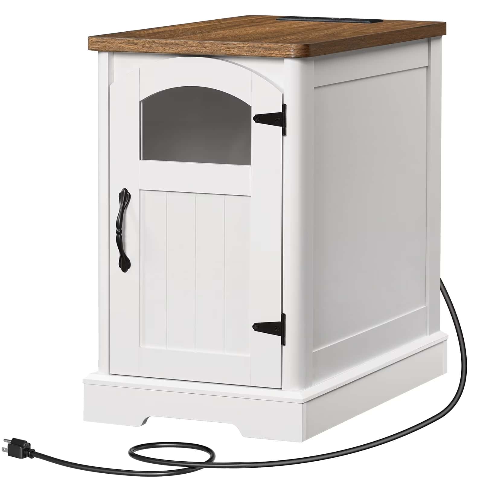hoobro-nightstands-table-de-chevet-blanche-avec-prise image 7