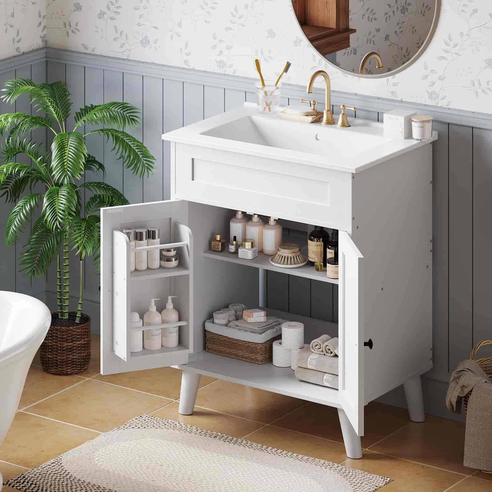 hoobro-bathroom-furniture-meuble-vasque-blanc-c-ramique-61-cm image 4