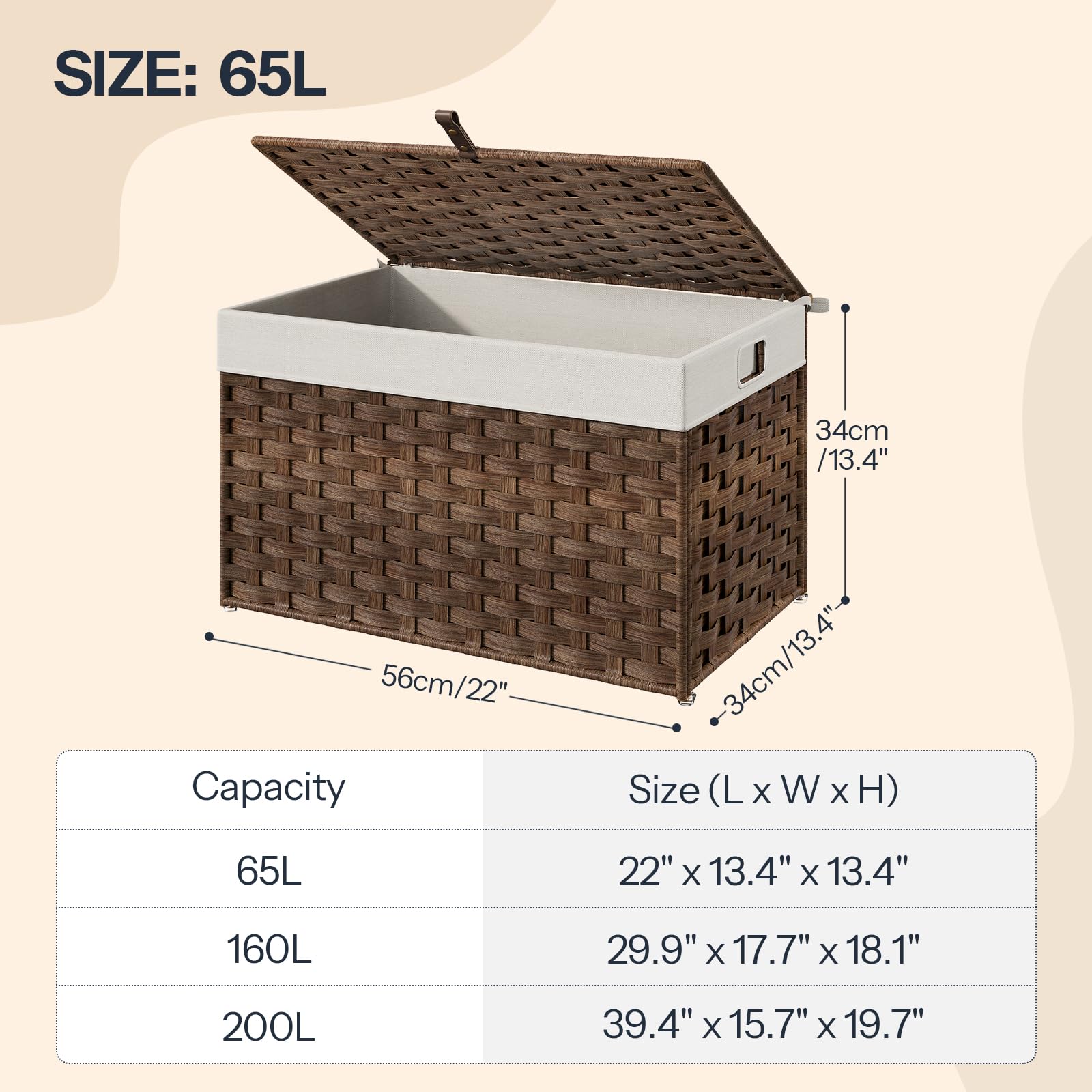 hoobro-panier-rangement-osier-marron-65l-couvercle-br265cw01 image 3