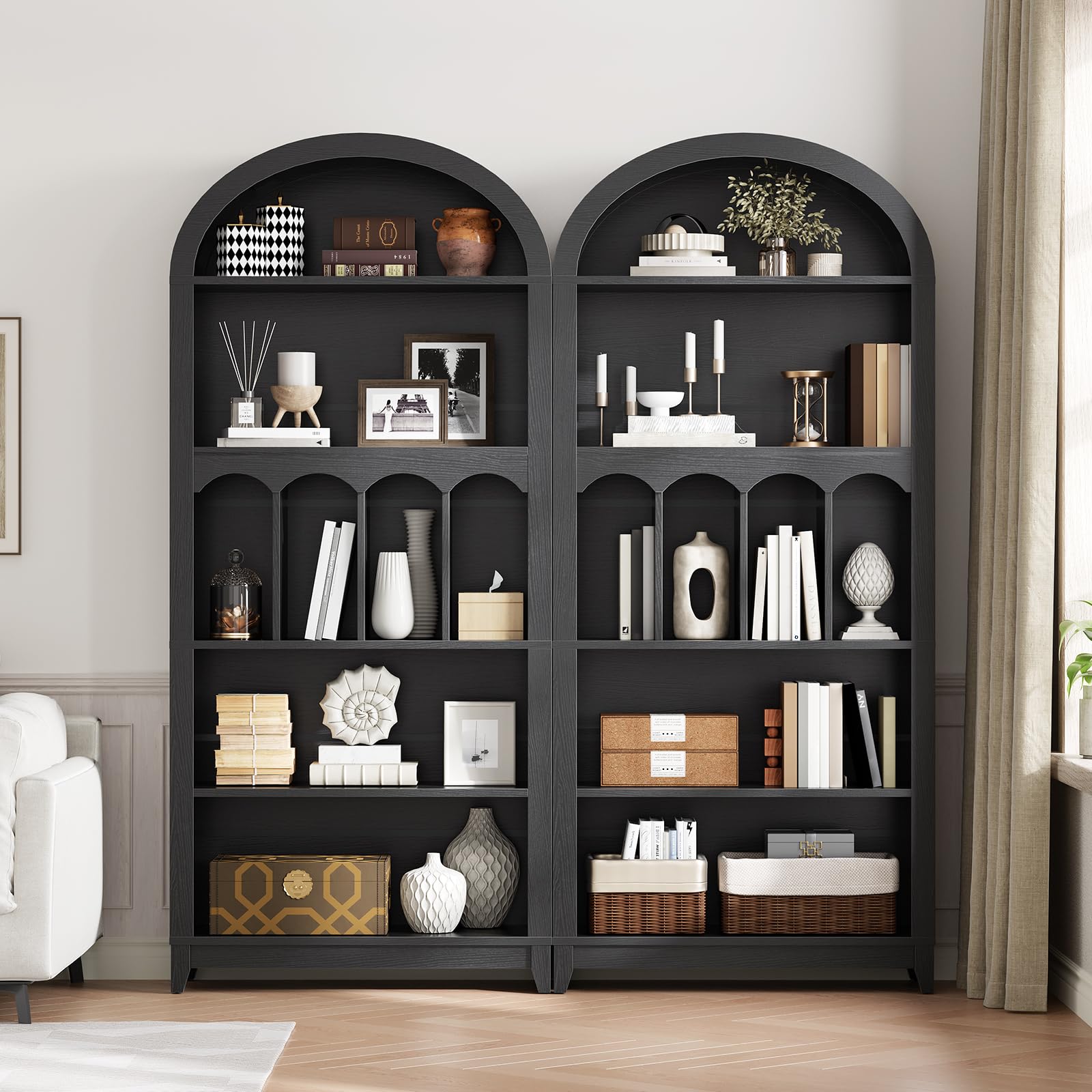 hoobro-bookshelves-5-niveaux-biblioth-que-arche-noire image 4