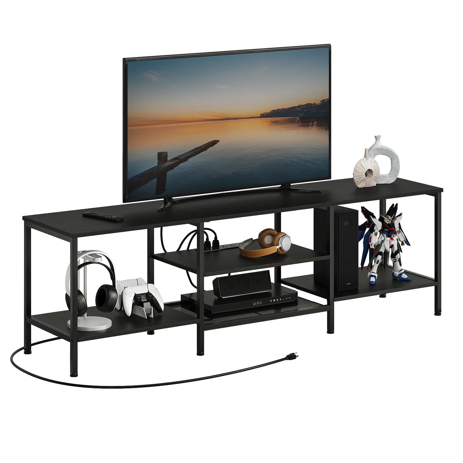 hoobro-meuble-tv-noir-bb60ds01-75-pouces-prises image 1