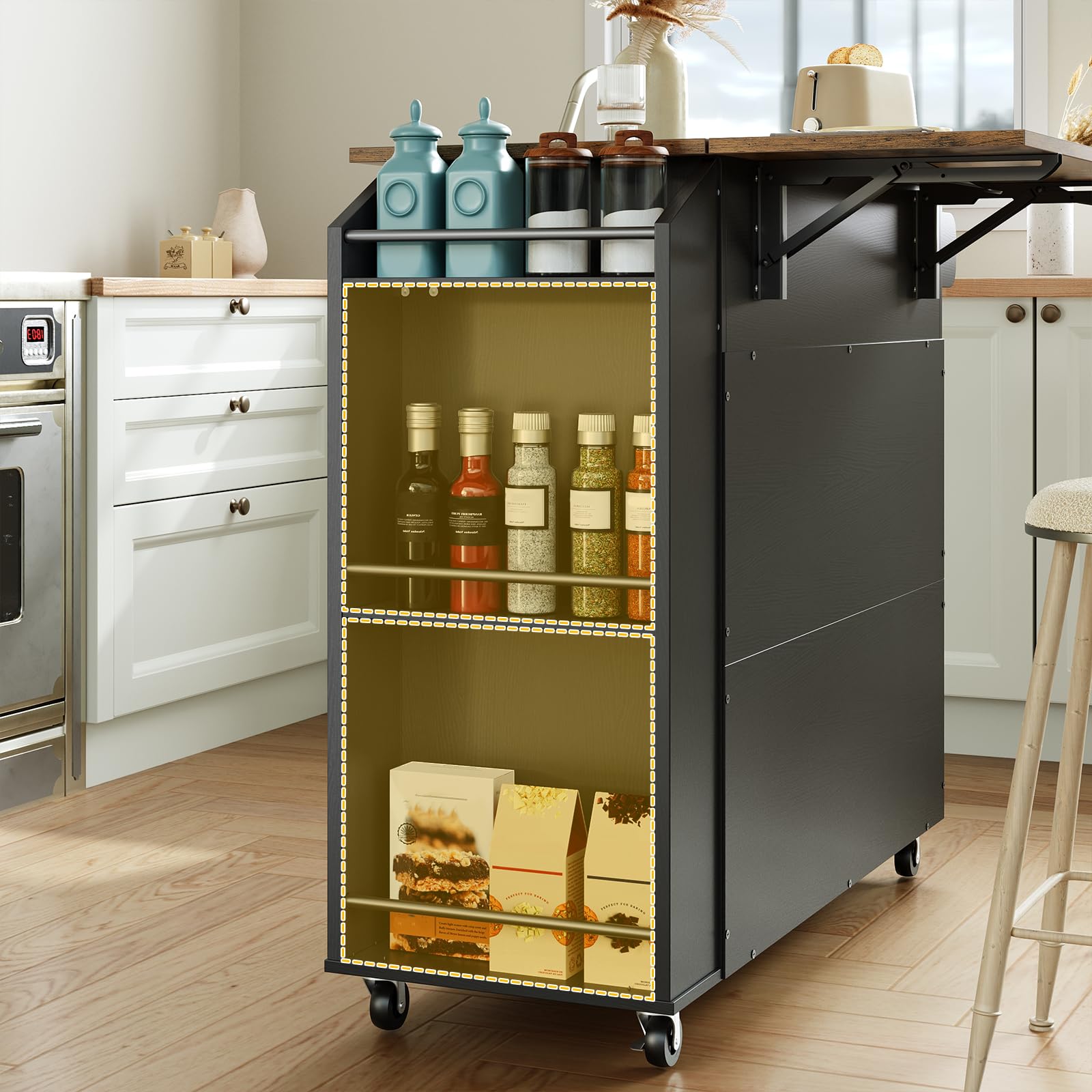 hoobro-kitchen-furniture-lot-cuisine-plan-rabattable-noir image 7