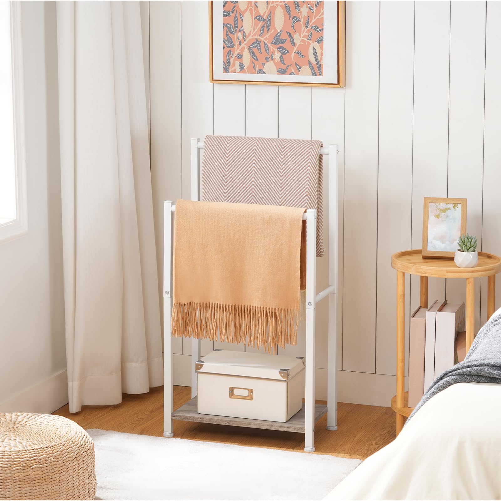 hoobro-bathroom-furniture-porte-serviettes-2-niveaux-blanc image 4
