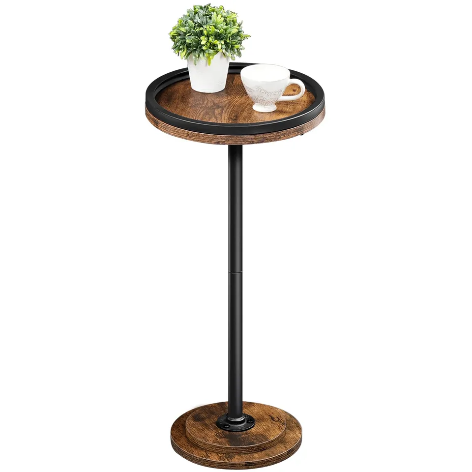 hoobro-side-tables-petite-table-d-appoint-ronde-marron-caf image 1