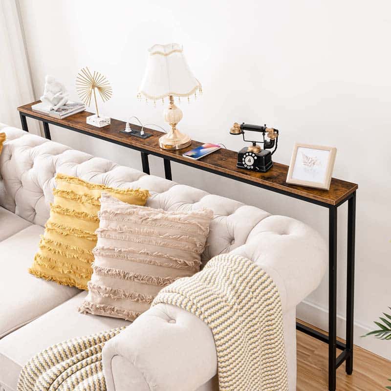 hoobro-console-table-63-pouces-table-console-marron-prise-usb image 5