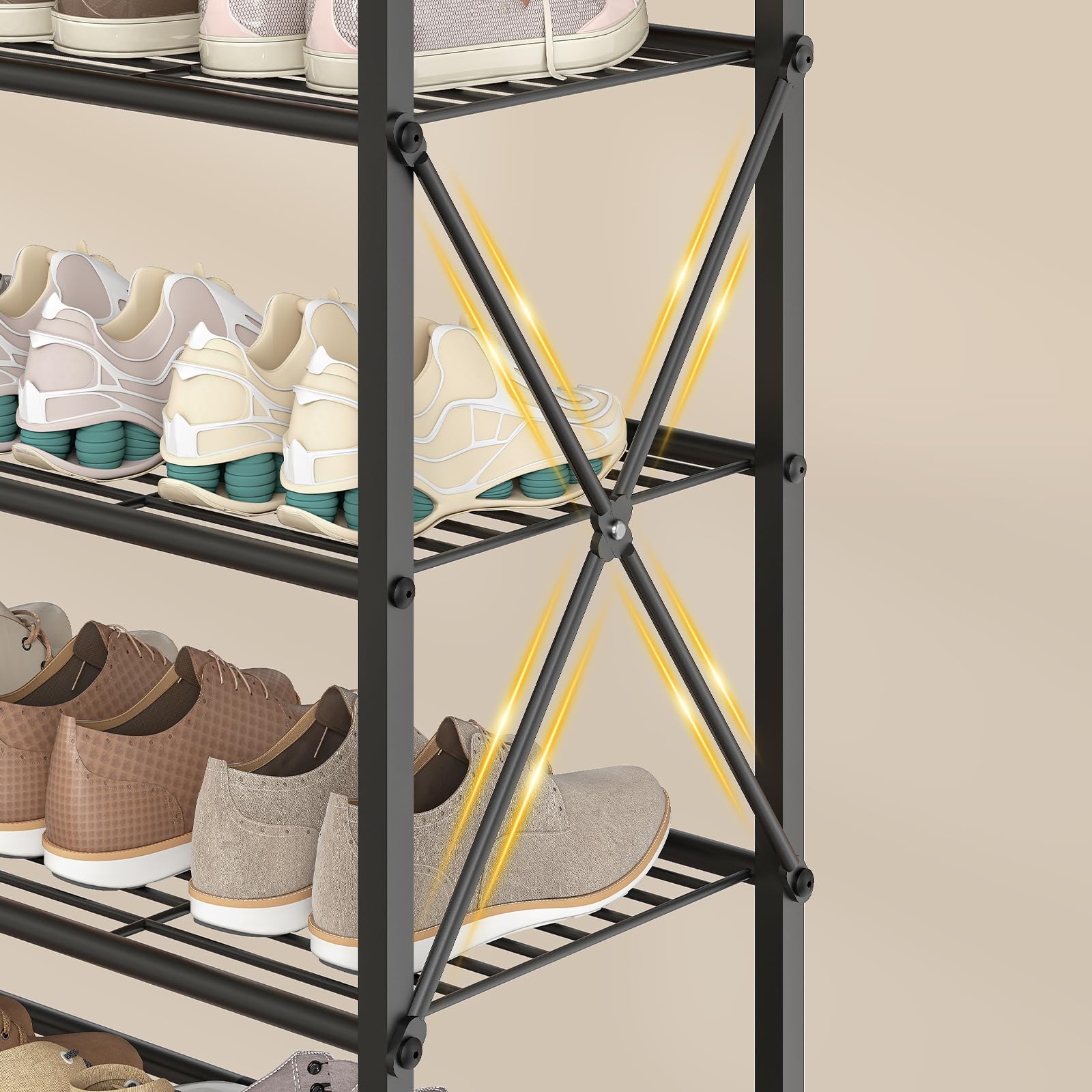 hoobro-range-chaussures-8-niveaux-marron-26-paires image 8