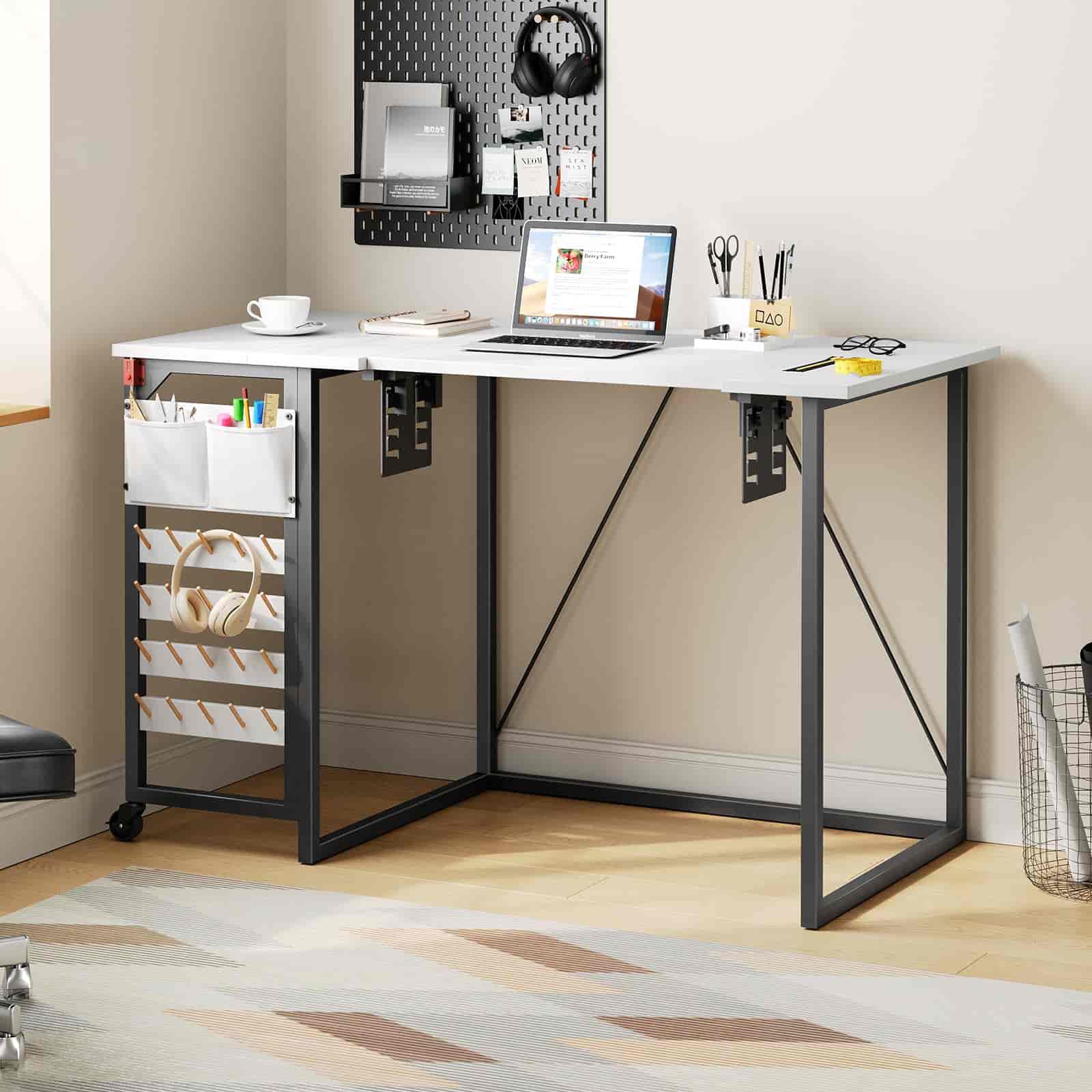 hoobro-table-couture-pliable-hauteur-r-glable-roulettes image 4