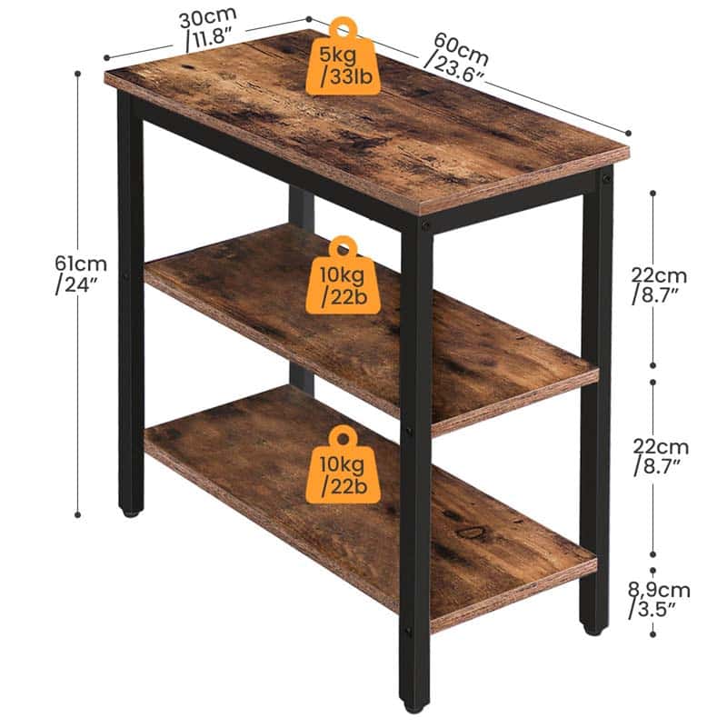 hoobro-side-tables-bout-de-canap-marron-3-tag-res-60-cm image 3