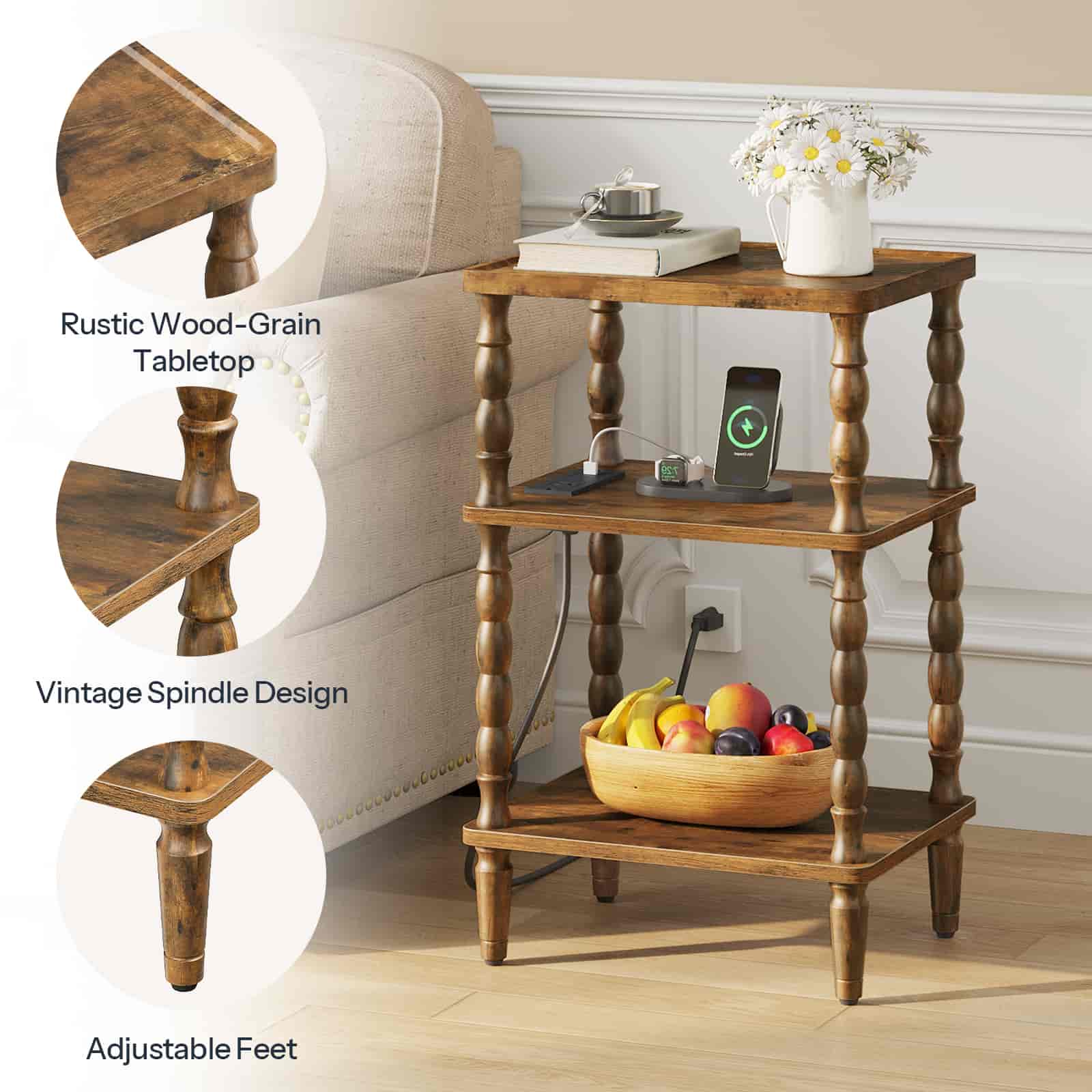 hoobro-side-tables-table-d-appoint-marron-3-niveaux-charge-sans-fil image 8
