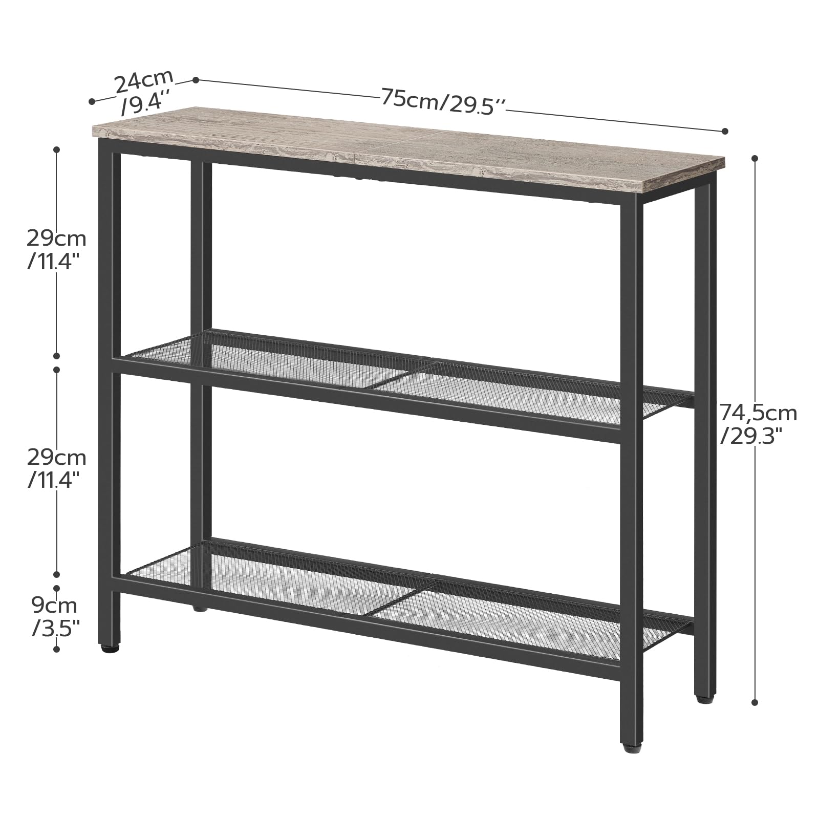 hoobro-console-table-console-greige-75-cm-3-niveaux image 3