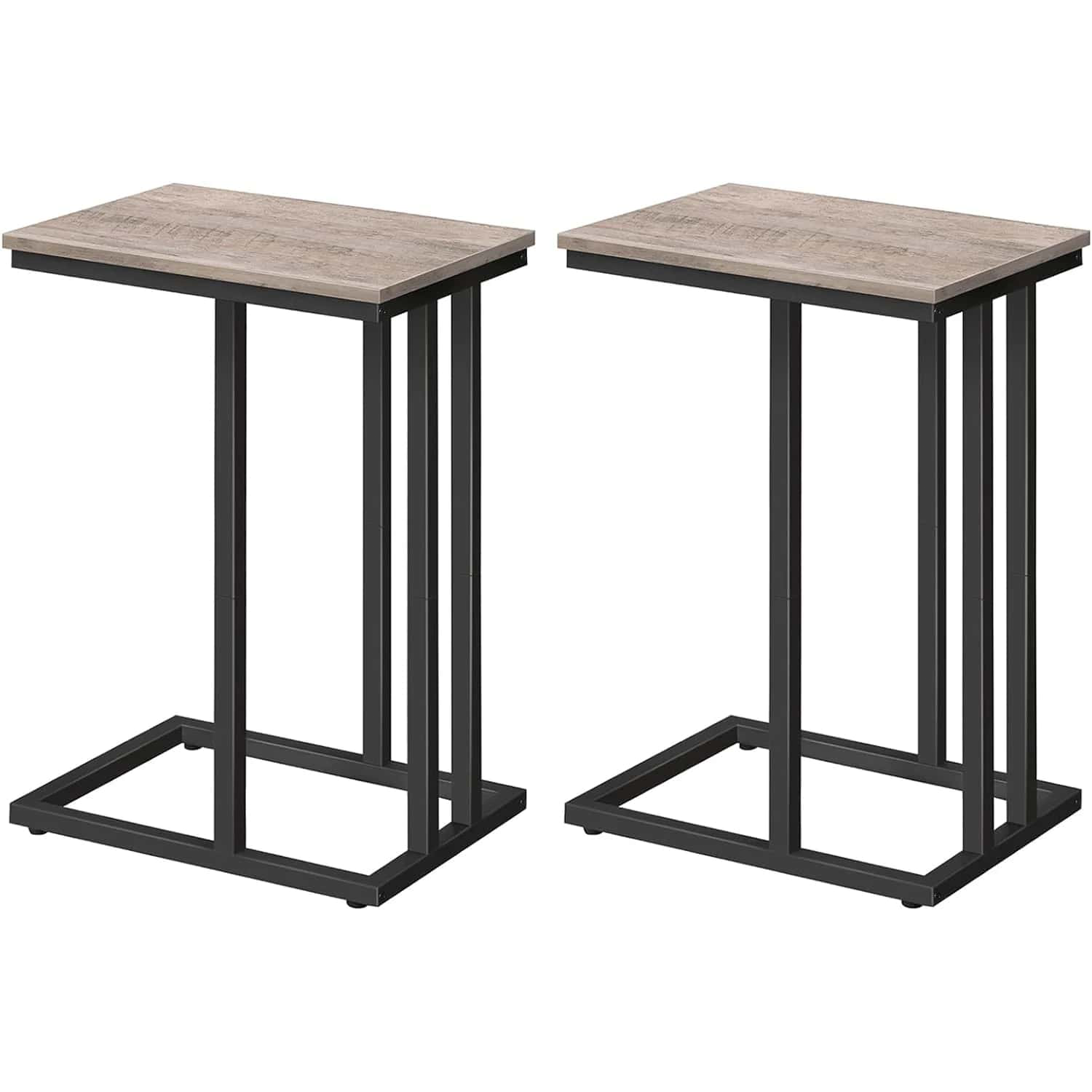 hoobro-side-tables-tables-appoint-en-c-greige-lot-de-2 image 1