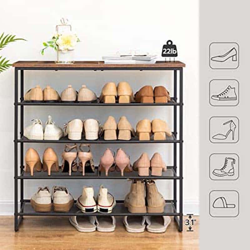 hoobro-shoe-racks-5-niveaux-meuble-chaussures-marron-16-20-paires image 5