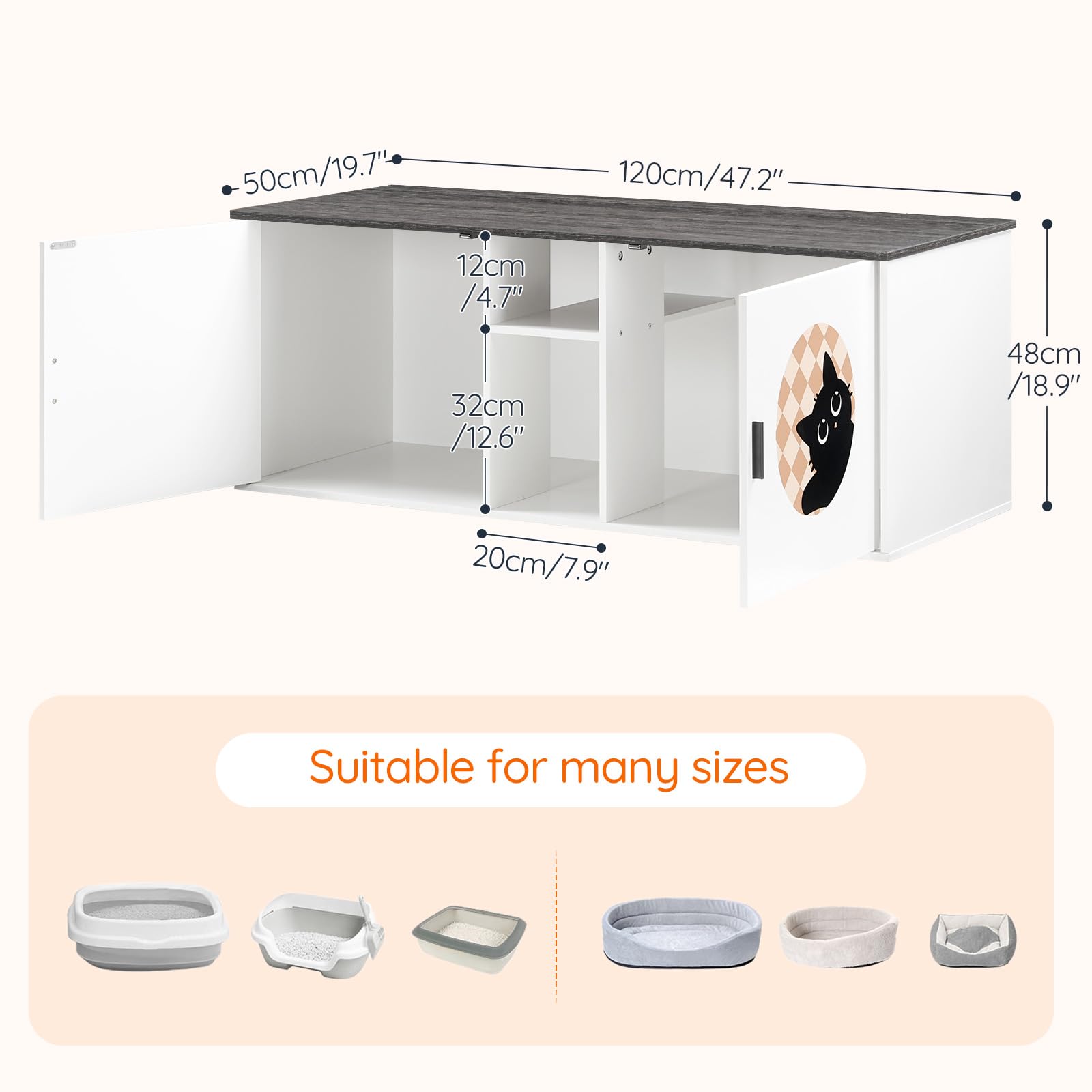hoobro-meuble-double-liti-re-chat-blanc-120-cm-avec-rangement image 3