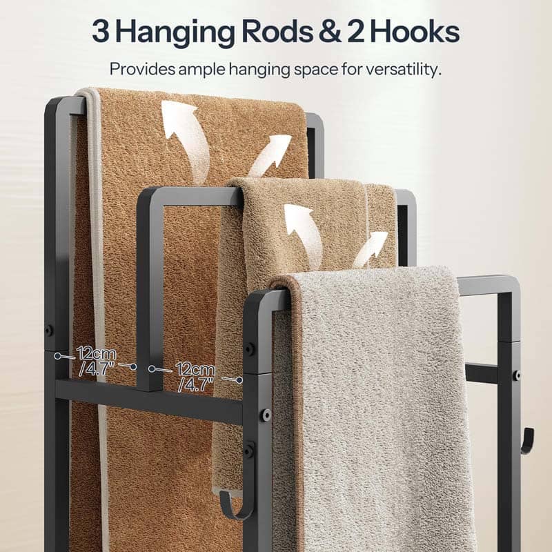 hoobro-bathroom-furniture-porte-serviettes-marron-3-niveaux image 6