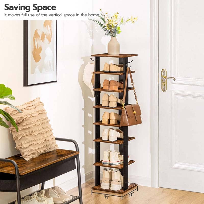 hoobro-shoe-racks-8-tier-meuble-chaussures-marron image 6