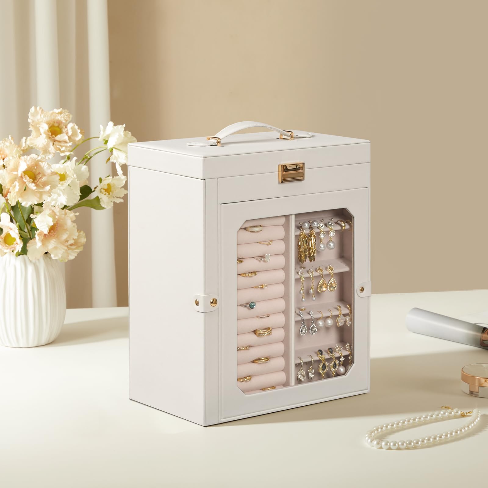 hoobro-jewelry-boxes-bo-te-bijoux-blanche-avec-miroir image 5