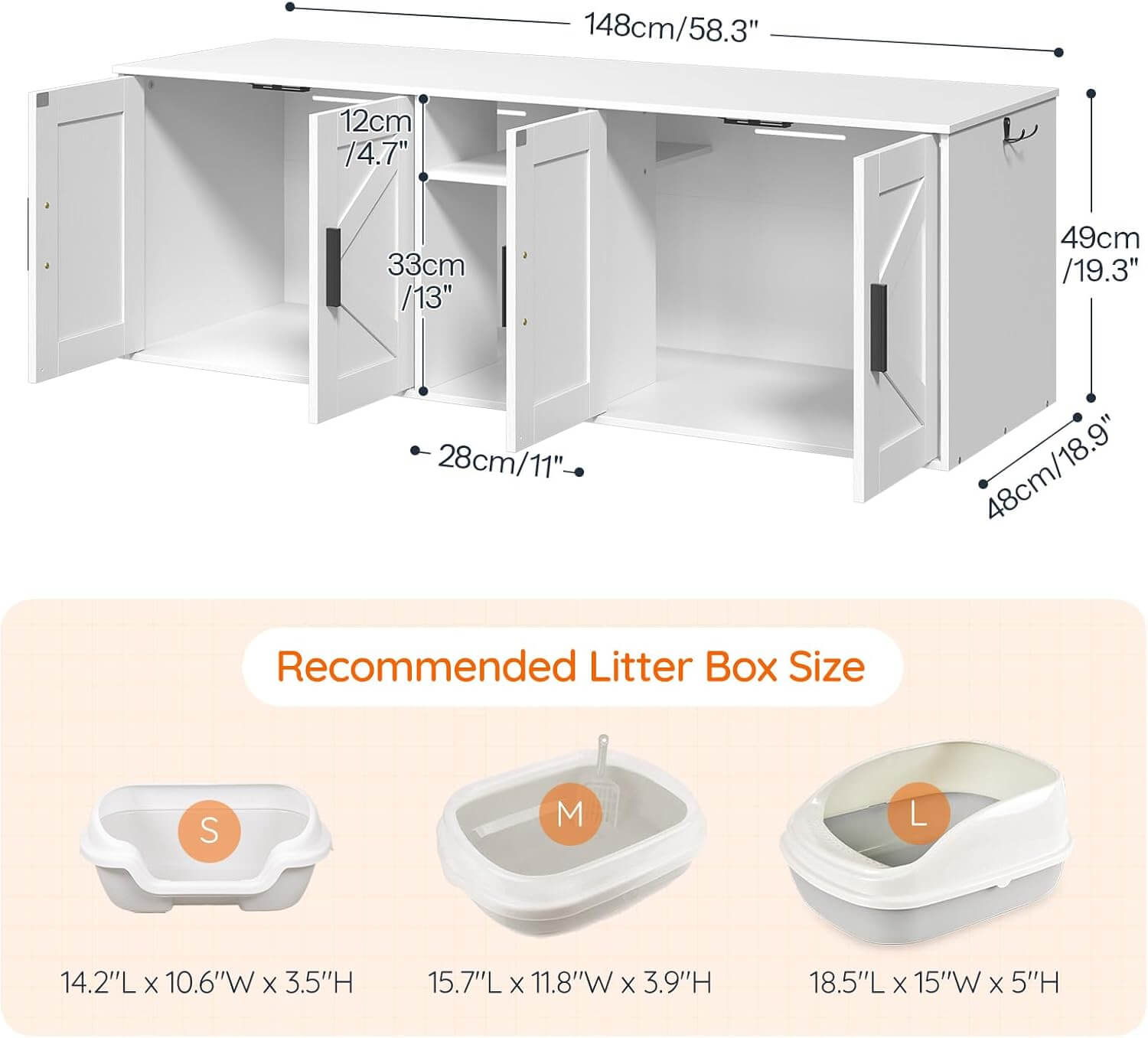 hoobro-pet-furniture-double-meuble-liti-re-blanc-couloir image 1