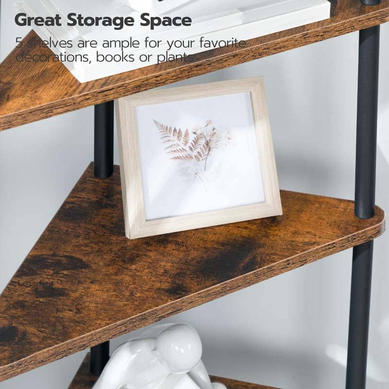 hoobro-bookshelves-5-tier-tag-re-angle-marron image 7