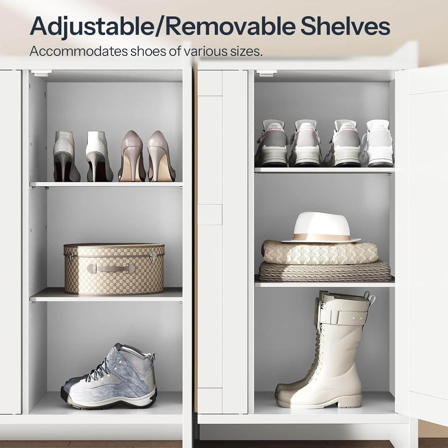 hoobro-shoe-racks-meuble-chaussures-blanc-3-portes-106-cm image 5